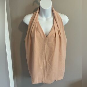 DVF REAGAN Draped V-neck Sleeveless Top beige S